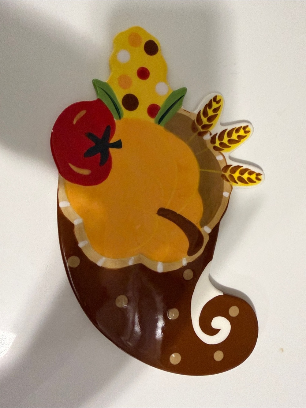 Coton Colors Yellow Orange Brown Cornucopia Holiday Wall Decor